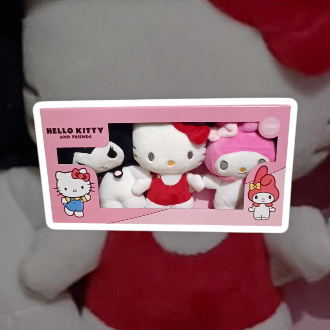 Hello Kitty Gift Set - 3 16cm Plush Hello Kitty/Kuromi/Melody