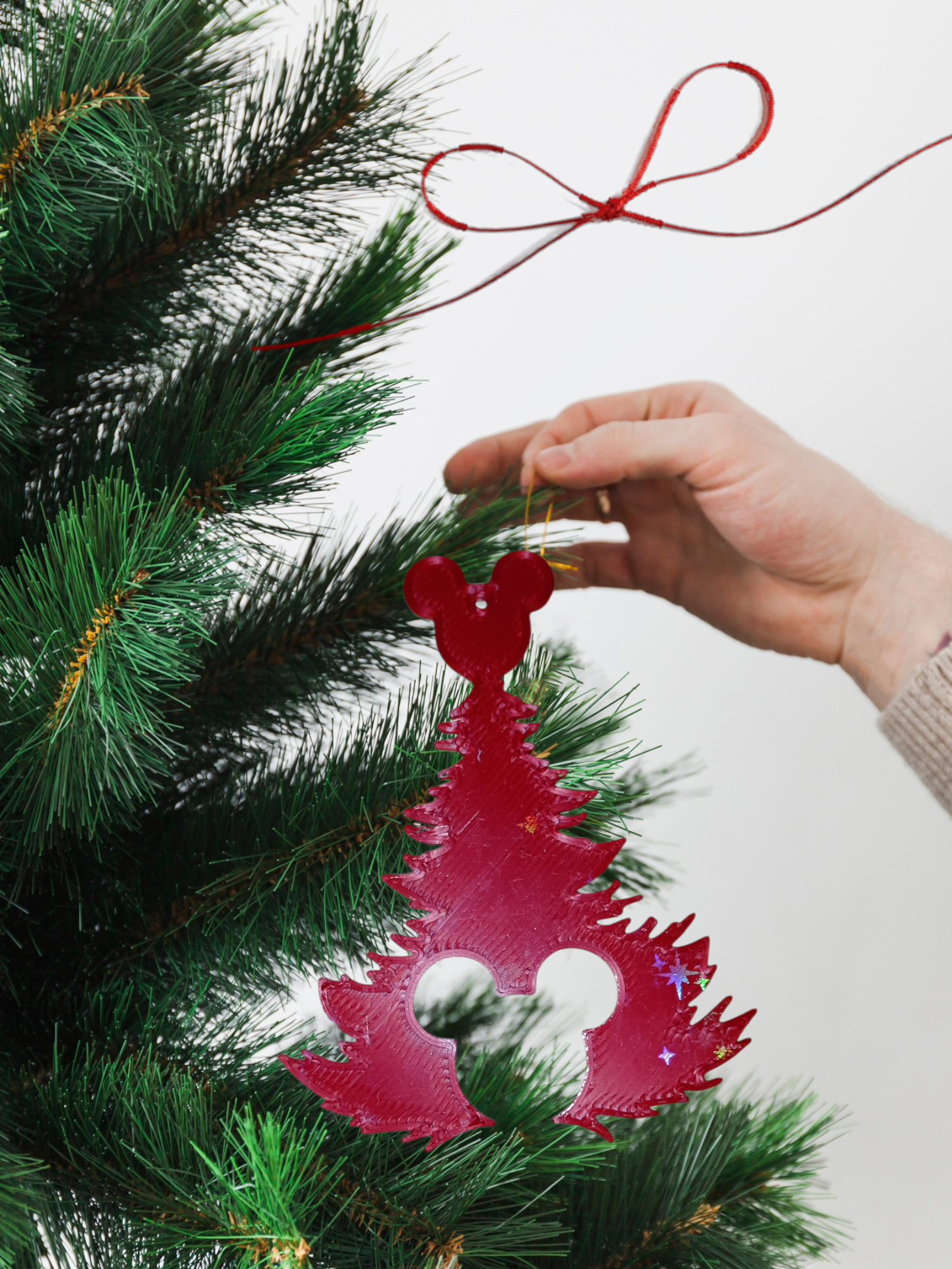 Christmas Tree Hanging Ornaments Disney Red