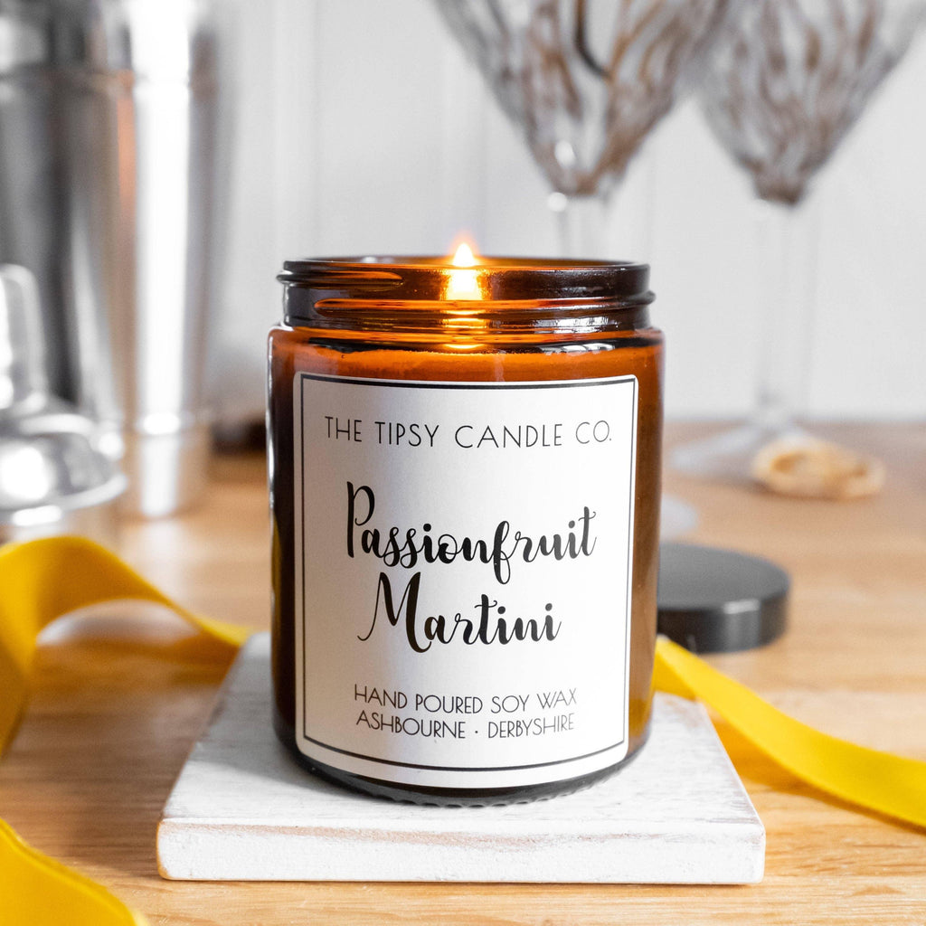 Passionfruit Martini candle: 180ml Amber Glass Jar - Collector's Chamber