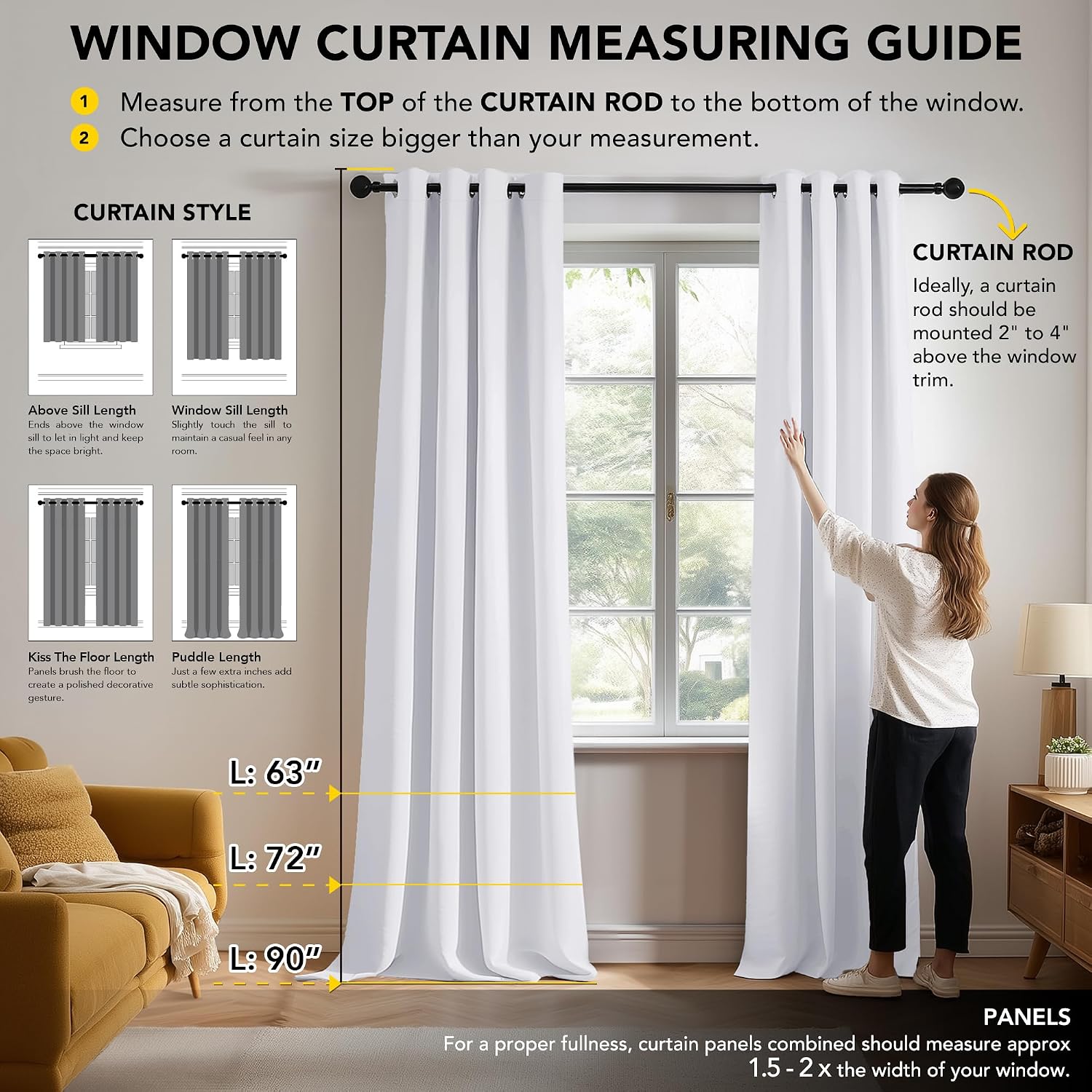 Deconovo Super Soft Thermal Insulated Room Darkening Curtains – Eyelet 55x79 Inch Panel