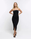 River Island Black Tux Bandeau Midi Dress - Collector's Chamber