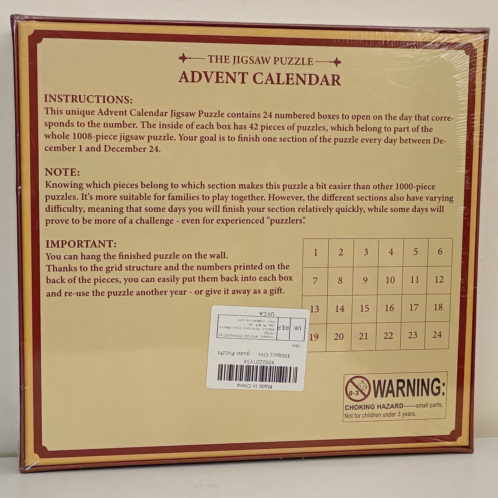 Christmas Countdown Jigsaw Puzzle