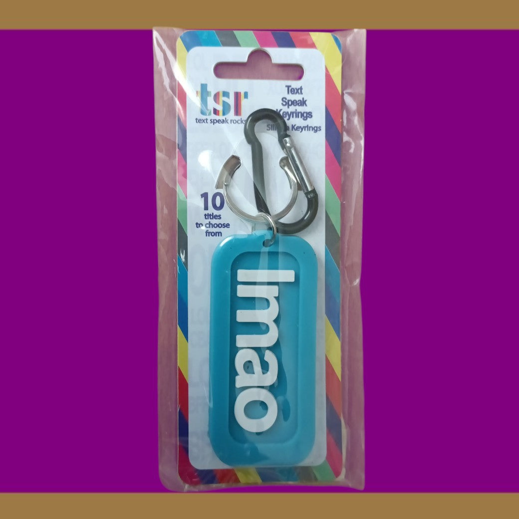 Text Speak Keyring – “LMAO” Silicone Tag with Carabiner Clip
