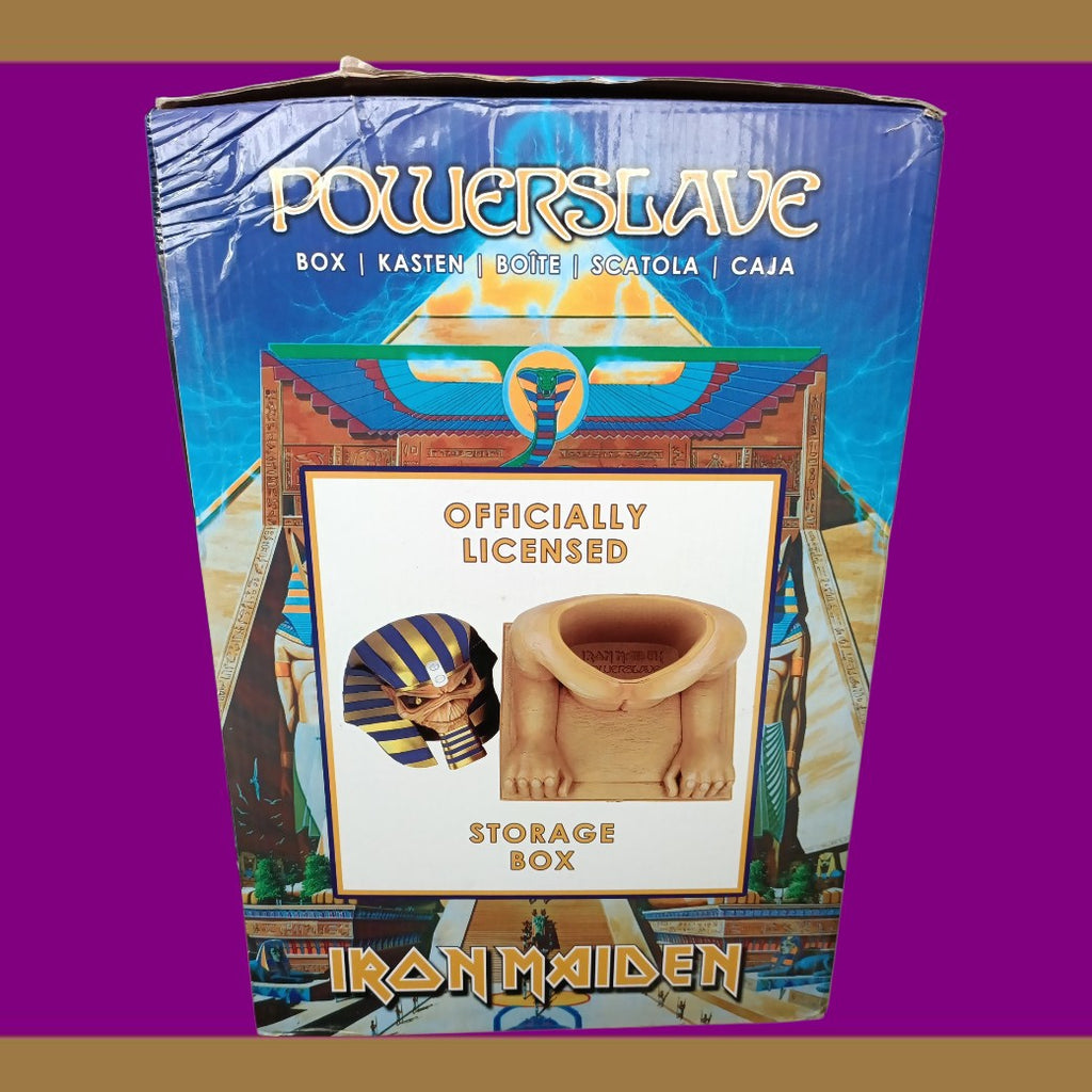 Nemesis Now Iron Maiden Powerslave Bust Box – Official Licensed Collectible | 28cm Resin Storage Box | Orange