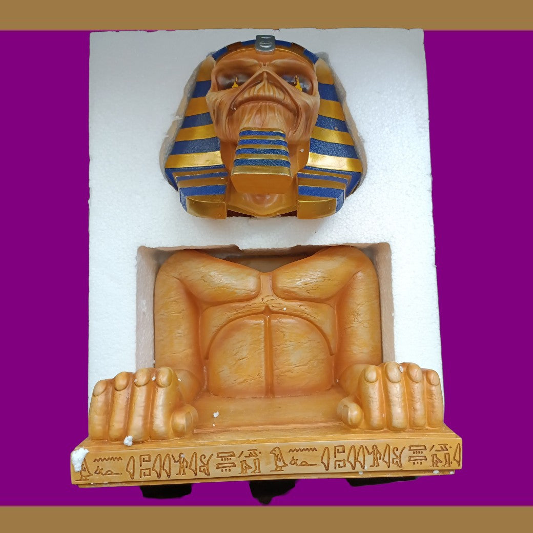 Nemesis Now Iron Maiden Powerslave Bust Box – Official Licensed Collectible | 28cm Resin Storage Box | Orange