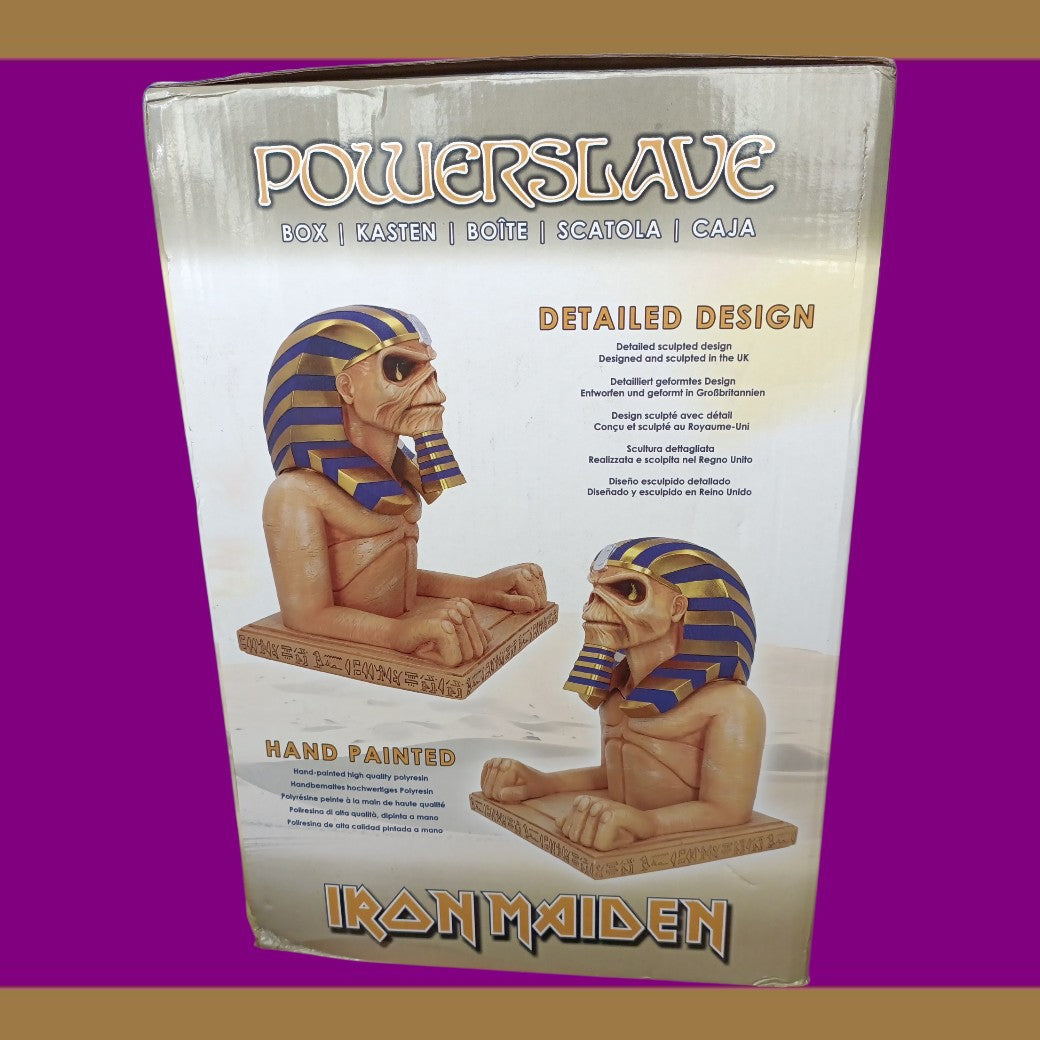 Nemesis Now Iron Maiden Powerslave Bust Box – Official Licensed Collectible | 28cm Resin Storage Box | Orange