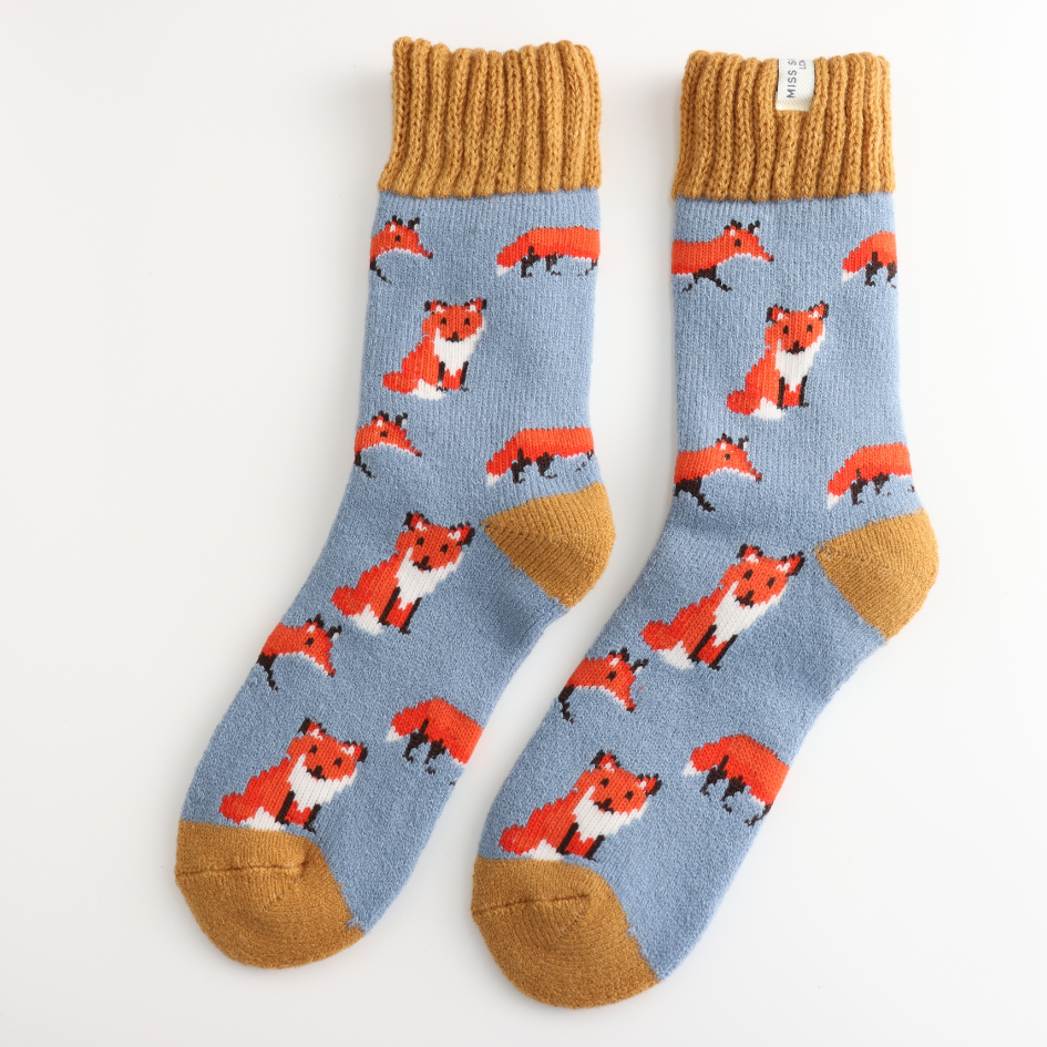 Miss Sparrow Winter Socks Foxes