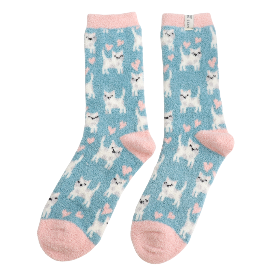 Miss Sparrow Fluffy Sleepy Cats Socks
