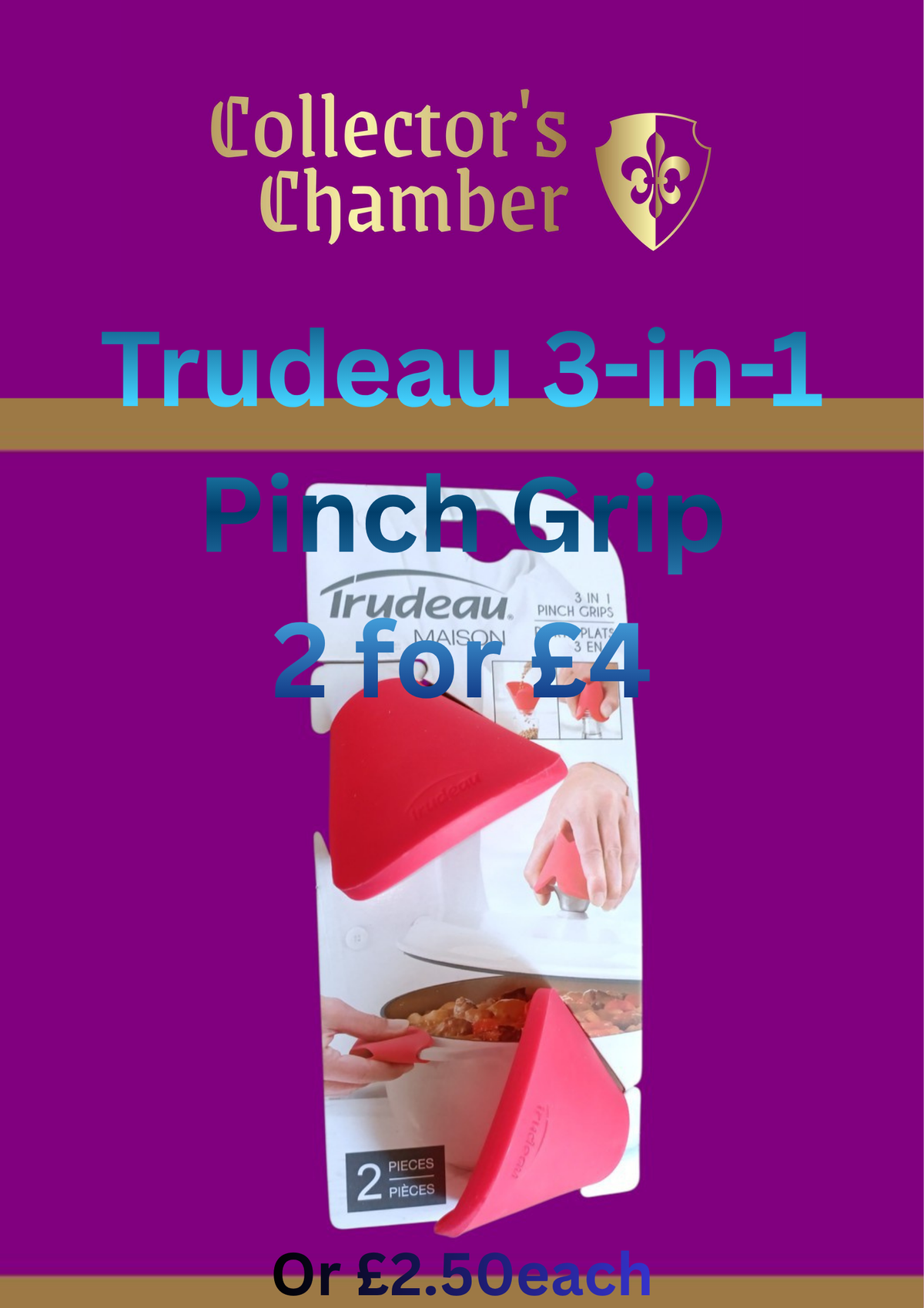Trudeau 3-in-1 Pinch Grip Kitchen Tool