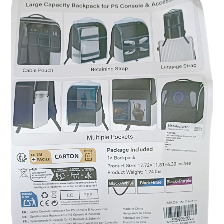 PS5 travel bag backpack