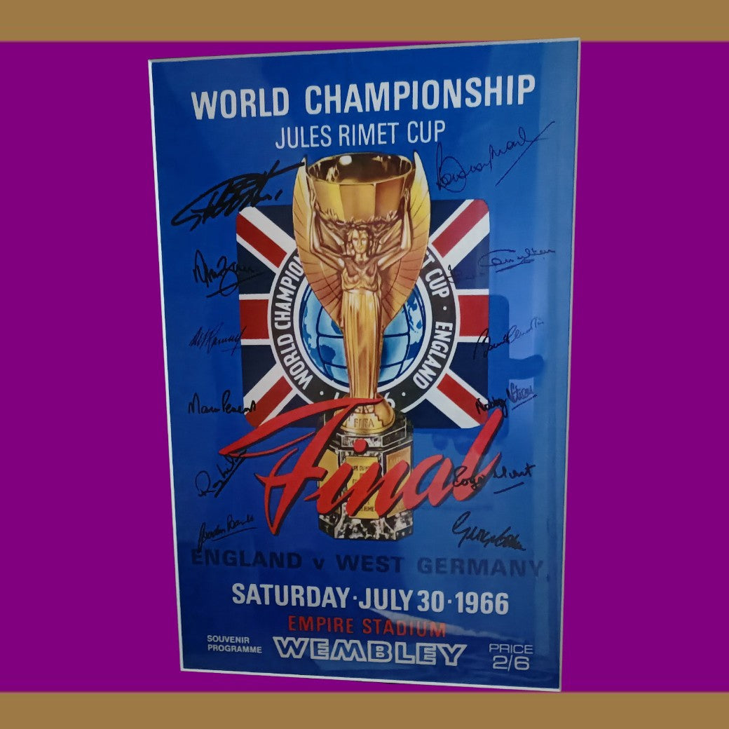 England 1966 World Cup Final – A3 Framed Printed Autograph Memorabilia by HWC Trading