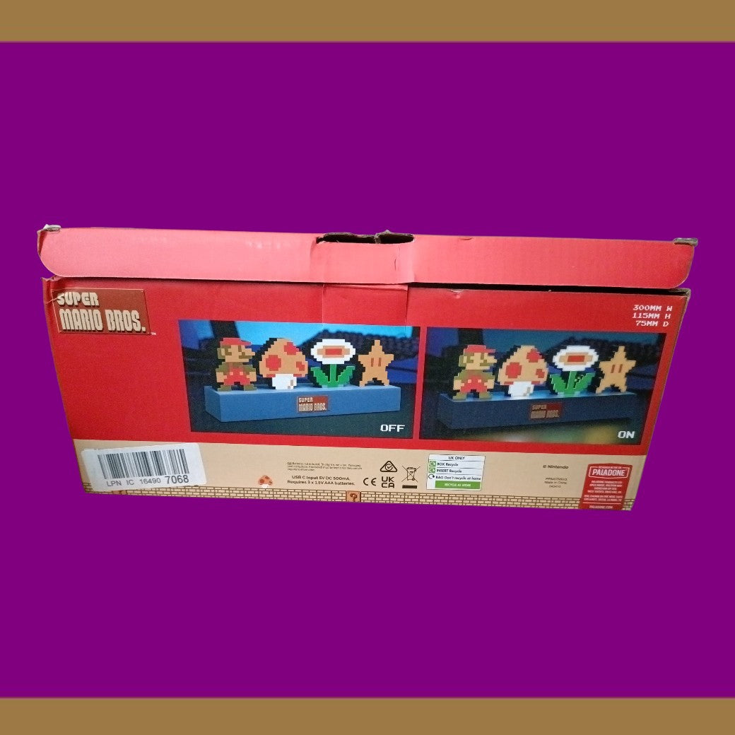 Super Mario Bros Icons Light – Paladone Pixel Lamp