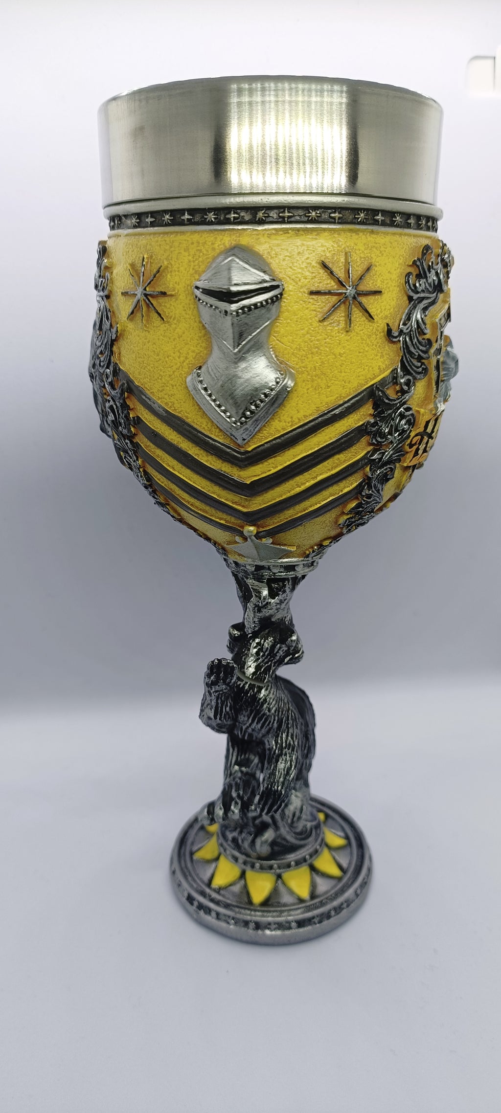 Nemesis Now Harry Potter Hufflepuff Goblet – Official Hogwarts House Collectible | Yellow & Silver | Resin Chalice