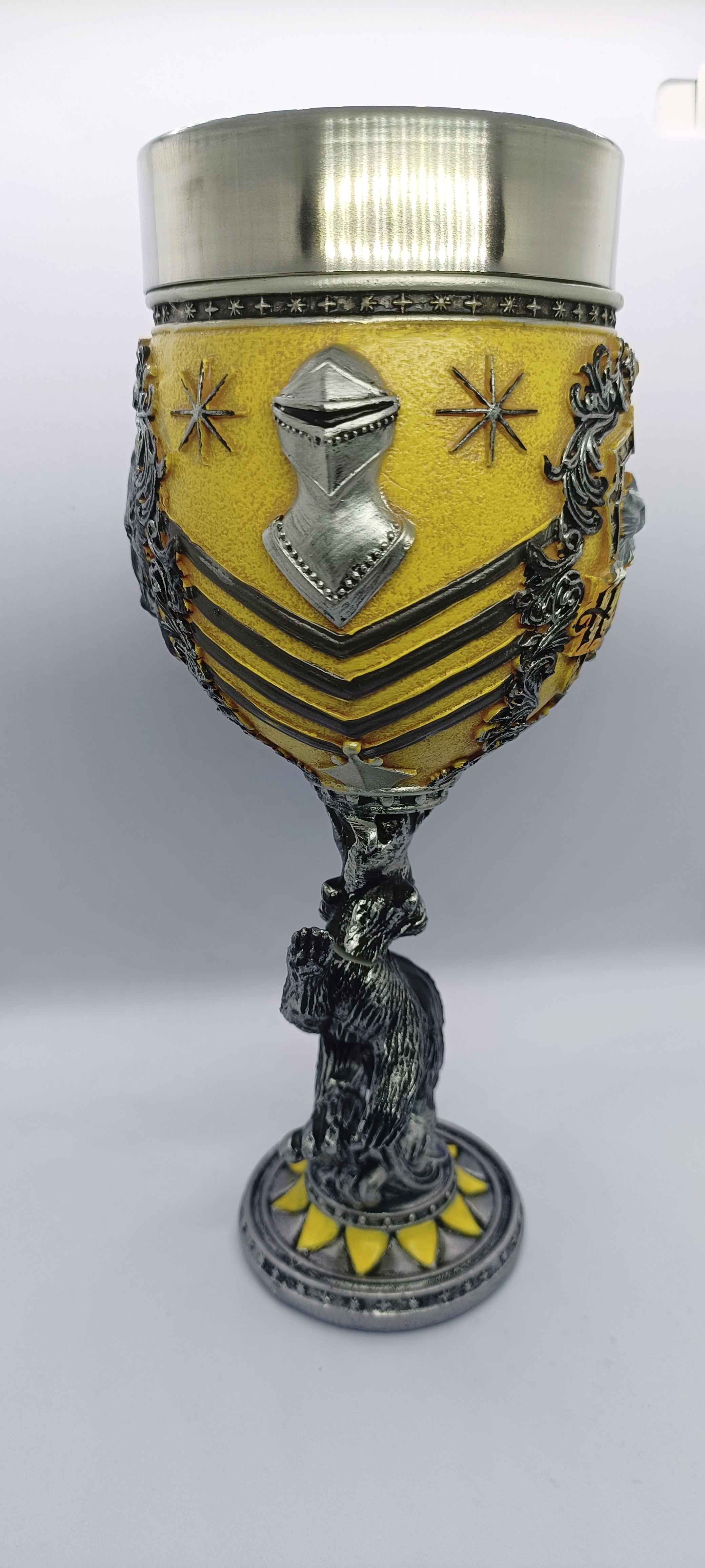 Nemesis Now Harry Potter Hufflepuff Goblet – Official Hogwarts House Collectible | Yellow & Silver | Resin Chalice