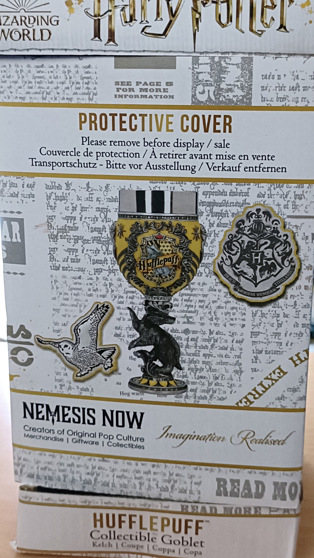 Nemesis Now Harry Potter Hufflepuff Goblet – Official Hogwarts House Collectible | Yellow & Silver | Resin Chalice