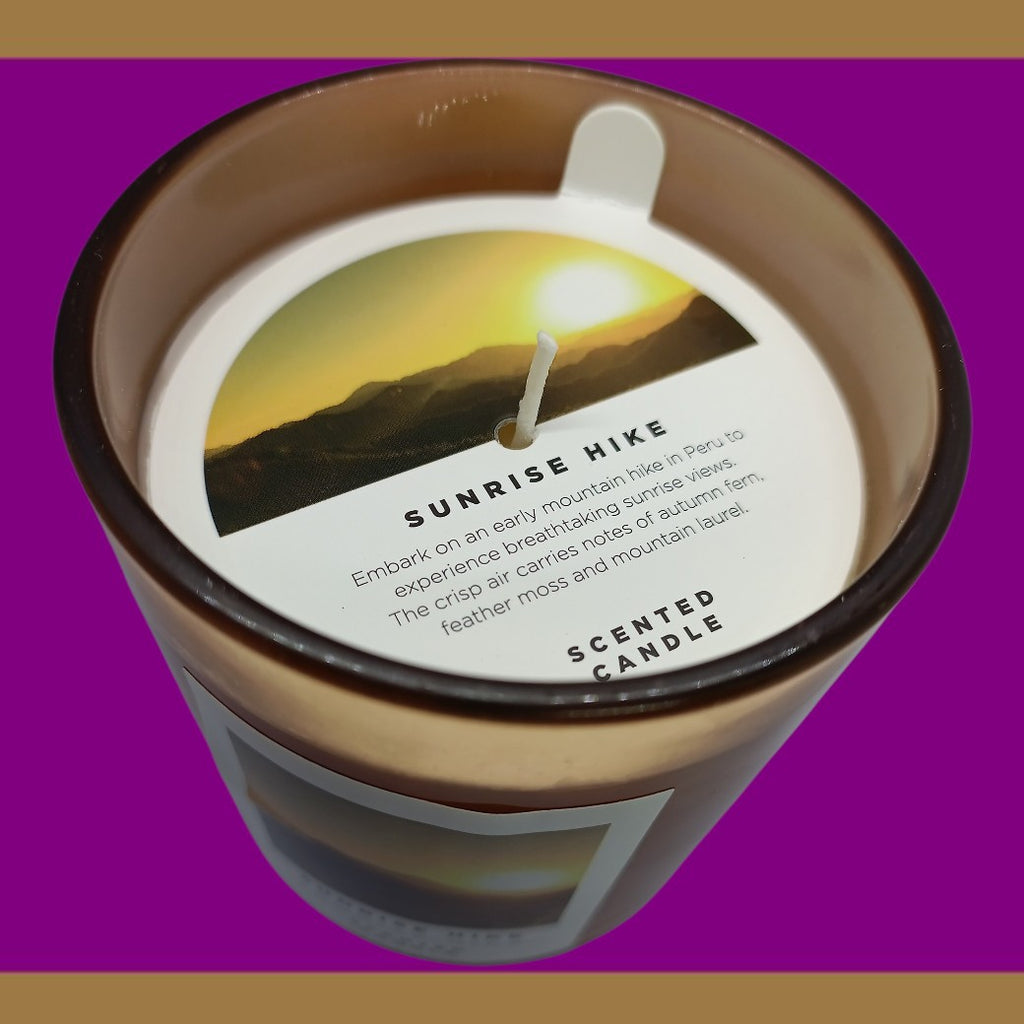 Sunrise Hike Scented Candle 220g – Fresh Morning Air • Amber Glass Jar