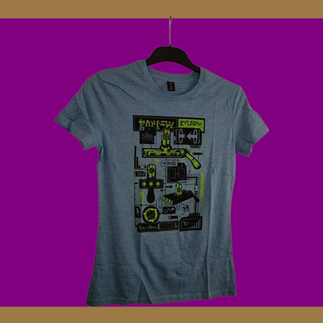 Rick and Morty Loot Crate “Sci‑Fi Schematic” Tee – Women's XL