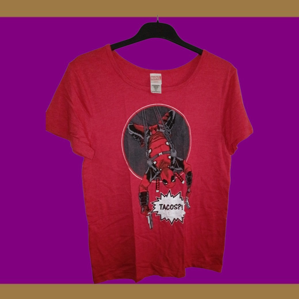 Deadpool “TACOS?!” Loot Crate Marvel Tee – Women's XL