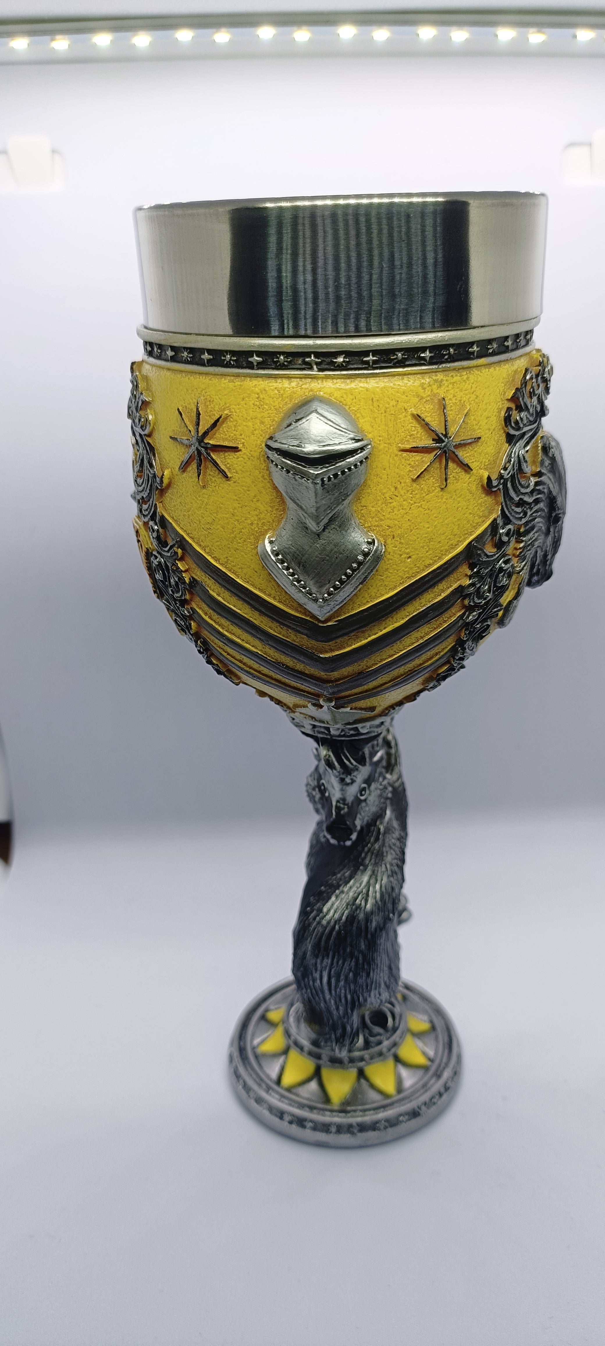 Nemesis Now Harry Potter Hufflepuff Goblet – Official Hogwarts House Collectible | Yellow & Silver | Resin Chalice
